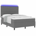 vidaXL LED box s pružinami Svetlo šedá a biela 140 x 200 cm