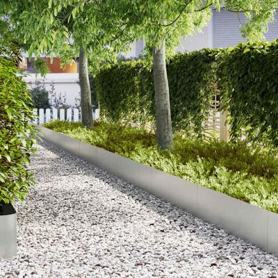 vidaXL Obrubník trávnika 10 ks 100 x 0,05 x 30 cm Pozinkovaná oceľ