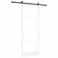 vidaXL Posuvné dvere 93 x 232 cm Masívne borovicové drevo a sklo Biela