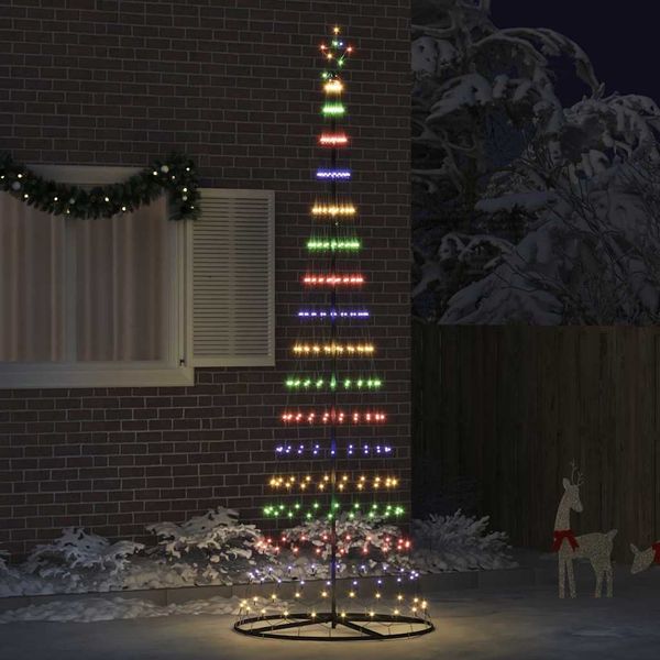 vidaXL LED vianočný stromček s 355 LED-i Viacfarebný 302,5 cm Kov