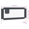vidaXL Zábrana na detskú posteľ tmavosivá 150x25 cm látka