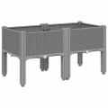 vidaXL Záhradný kvetináč s nohami bledosivý 80x40x42 cm PP