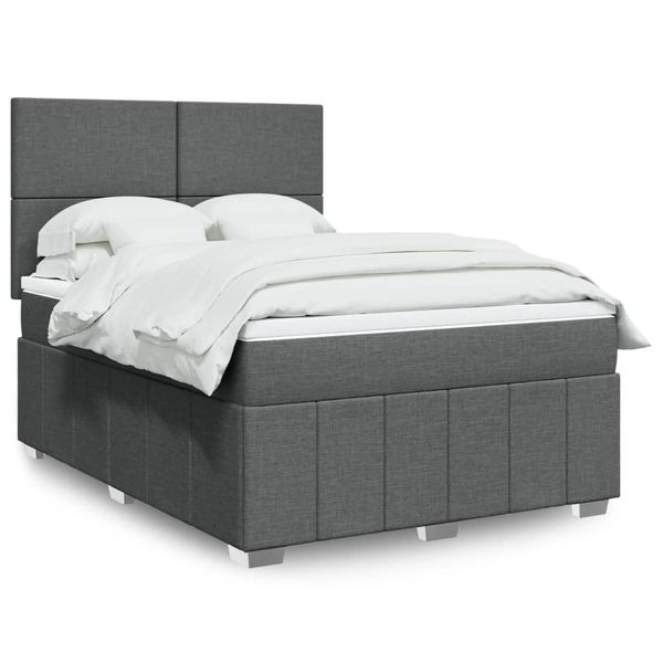 vidaXL Boxspring posteľ s matracom tmavosivá 160x200 cm látka