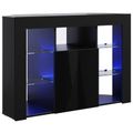vidaXL Rohový LED TV kabinet 100x40x68cm Čierna Kompozitné drevo