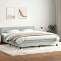 vidaXL Box Spring Posteľ s matracom Svetlosivá 180x220 cm Zamat