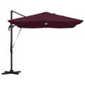 vidaXL Slnečník Bordeaux červená 351 x 250 x 253 cm Polyester a hliník