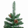 vidaXL Úzky vianočný stromček, pravé drevo a šišky, zelený 180 cm, PVC