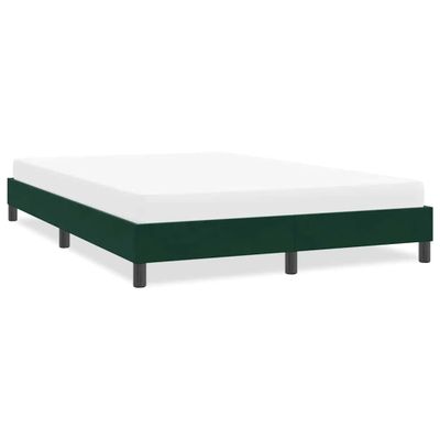 vidaXL Rám postele bez matraca Tmavo zelená 140x210 cm Zamat