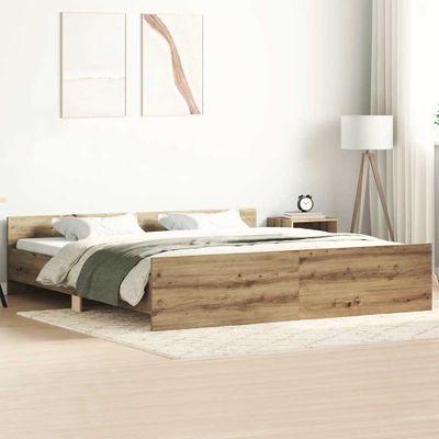 vidaXL Posteľný rám bez matraca remeselnícky dub 180x200 cm