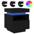 vidaXL Nočné stolíky s LED svetlami 2 ks čierne 40x39x48,5 cm