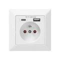 Elektrická zásuvka ORNO OR-AE-13232, 1x 250V s USB a USB-C nabíjačkou pod omietku, biela