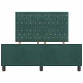 vidaXL Posteľ s pružinovým rámom Tmavozelená 140 x 200 cm Zamat