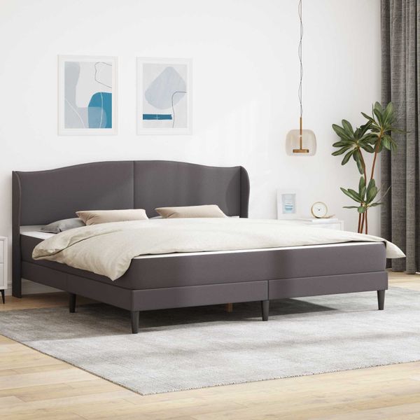 vidaXL Rám postele s čelnou doskou Sivá 180 x 200 cm Umelá koža