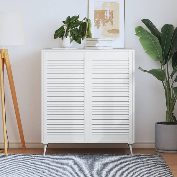vidaXL Lamelové dvierka na skrinku 2 ks, biele 99,3x49,4 cm, borovica