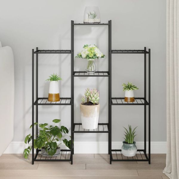 vidaXL Stojan na kvety 83x25x100 cm čierny železný