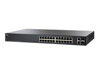 Přepínač - řízený - 24 x 10/100 + 2 x kombinace Gigabit SFP - desktop, Lze montovat do rozvaděče - repasováno