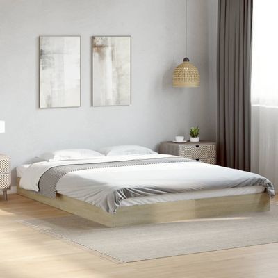 vidaXL Posteľný rám bez matraca dub sonoma 160x200 cm kompozitné drevo