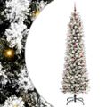 vidaXL Umelý vianočný stromček Biela 240 cm PVC, kov a plast