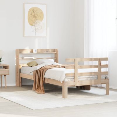 vidaXL Rám postele s čelom 90x190 cm masívne drevo