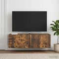 vidaXL Nástenná TV skrinka 98 x 31 x 30 cm Dymový dub Kompozitné drevo