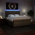 vidaXL Boxspring posteľ s matracom kapučínová 200x200 cm umelá koža