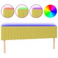 vidaXL Čelo postele s LED zelené 200x5x78/88 cm látka
