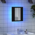 vidaXL LED kúpeľňová zrkadlová skrinka čierna 40x12x45 cm akryl