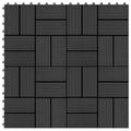 vidaXL Dlažba na terasu 11 ks Čierna 30 x 30 cm WPC