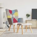 vidaXL Relaxačné kreslo s podnožkou patchwork látka