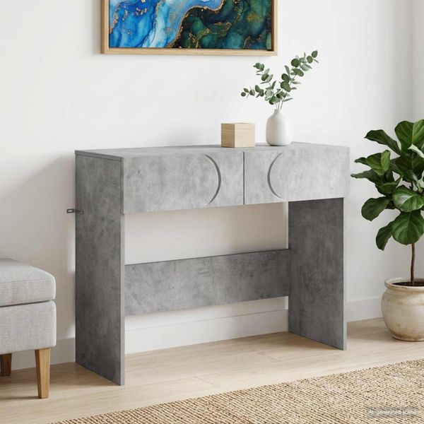 vidaXL Konzolový stôl Betónovo sivá 96,5 x 38 x 75 cm Kompozitné drevo