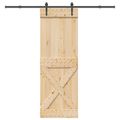 vidaXL Posuvné dvere NARVIK Prírodná a čierna 80 x 210 cm (213,5 cm)