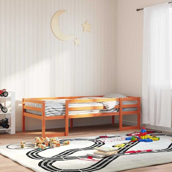 vidaXL Rám detskej postele voskovohnedý 75x190 cm masívna borovica