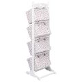 vidaXL Regál so 4 košíkmi kvetovaný 35x35x125 cm drevený