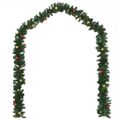 vidaXL Vianočné girlandy 4 ks s guľami zelené 270 cm PVC