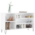 vidaXL Botník lesklý biely 102x36x60 cm spracované drevo