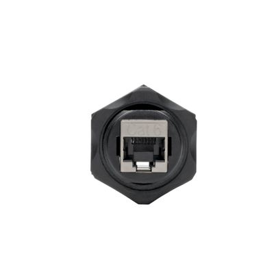 Spojka, pripojenie Ethernet zariadenia v priemysle, IP68, montáž do panelu, Cat5/Cat6 Samice/Samice