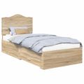 vidaXL Rám postele so zásuvkou Sonoma dub 70 x 190 cm Kompozitné drevo
