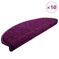 vidaXL Schodové rohože 10 ks 65x21x4 cm fialové polkruhové veľké