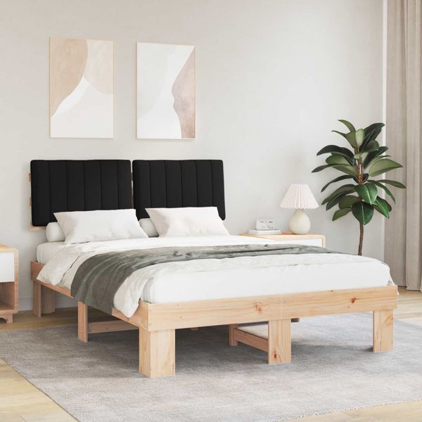 vidaXL Rám postele s čalúneným čelom Čierna 140 x 200 cm