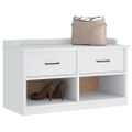 vidaXL Lavica do predsiene SANDNES biela 87x40x50 cm borovicový masív