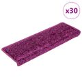 vidaXL Schodové rohože 30 ks 65x21x4 cm fialové s obdĺžnikovým okrajom