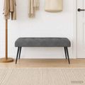 vidaXL Lavica s gombíkovým prešívaním Tmavosivá 110 x 40 x 46 cm Zamat