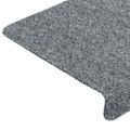 vidaXL Schodové rohože, samolepiace, 5 ks, 65x21x4 cm, svetlosivé, s obdĺžnikovým okrajom