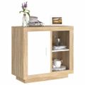 vidaXL Komoda biela a dub sonoma 80x40x75 cm