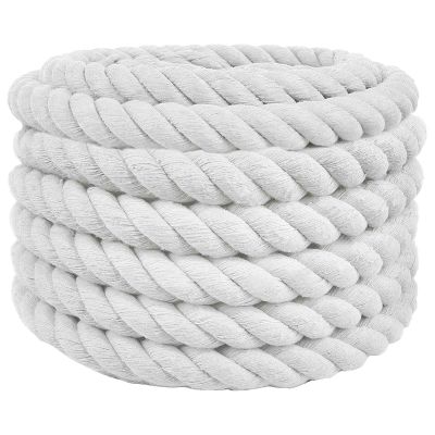 vidaXL Bavlnený povraz 36 mm 5 m Biela 100% bavlna
