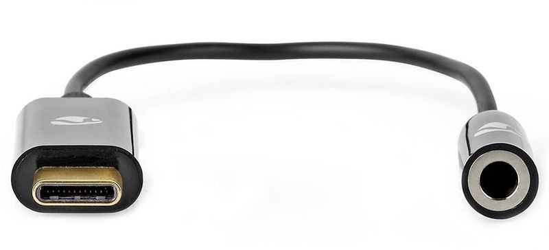 Nedis CCBW65950BK015 - USB-C Adaptér | USB-C Zástrčka – 3,5 mm Zásuvka | 0,15 m | Čierny Redukcia, USB-C (M) na 3,5mm jack (F), 15cm, čierna