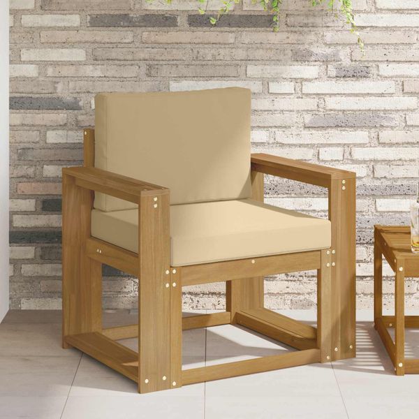 vidaXL 2 Kus Záhradná súprava gaučov Polyester Biela a béžová