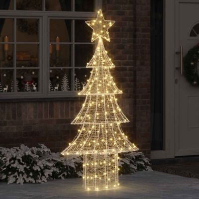 vidaXL Vianočný stromček s 240 LED-i Teplá biela 150 cm Akryl