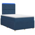 vidaXL LED boxspring posteľ s matracom Modrá 120 x 190 cm Látka