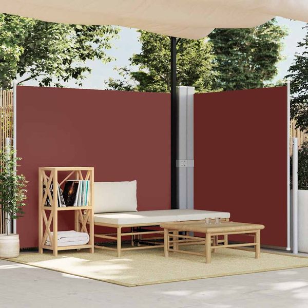 vidaXL Zaťahovacia bočná markíza hnedá 180x600 cm